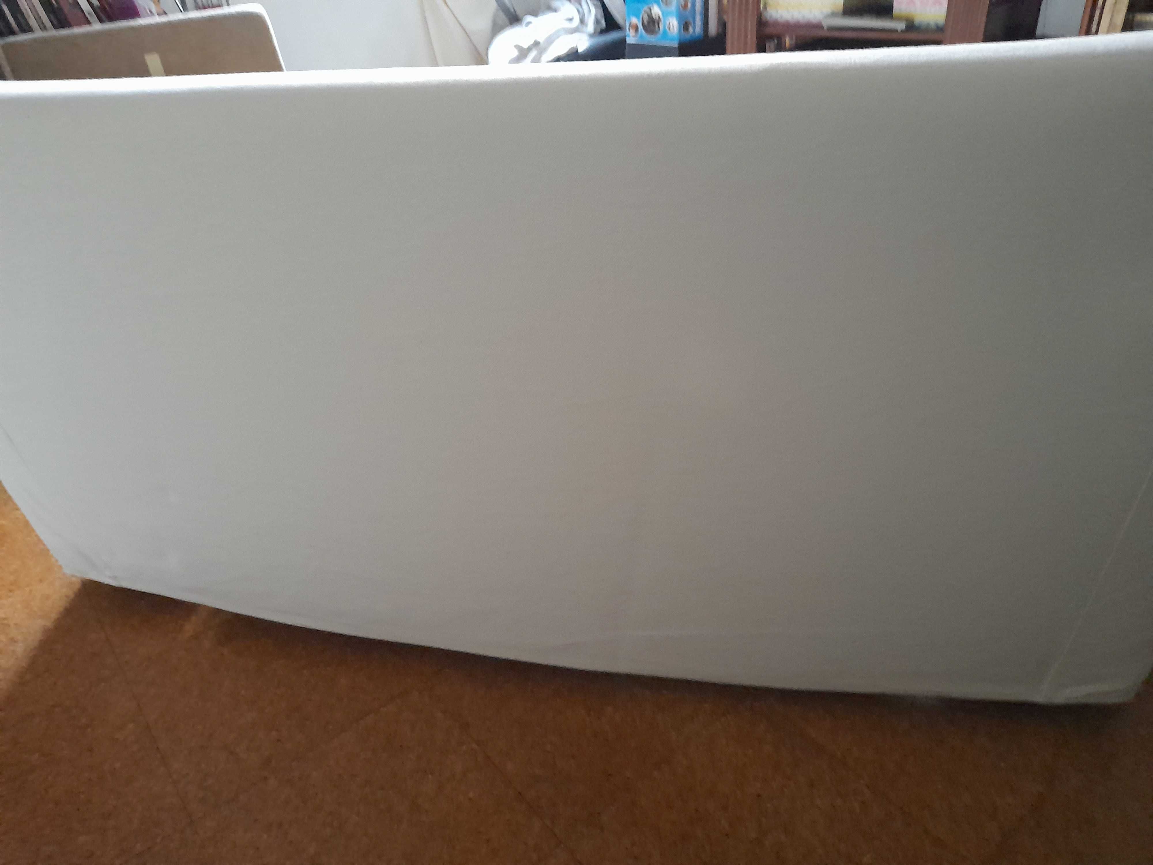 Sofá-cama, em tecido 100% Algodão, Cor Branco Pérola - Como NOVO