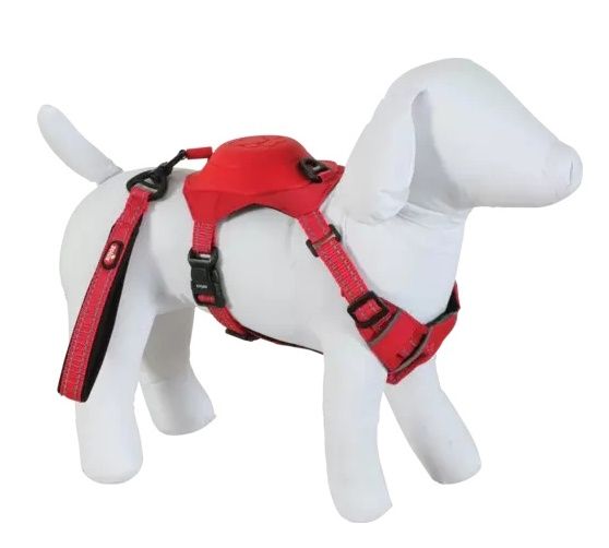 Szelki dla psa z wbudowaną smyczą automatyczną - Zolux XL czerwone