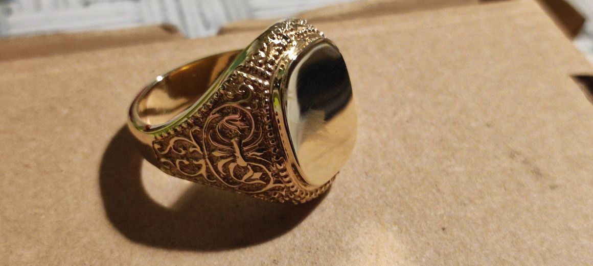 Złoty sygnet, złoty pierścionek, złoto,585,Nowy wyrób, złoty łańcuszek