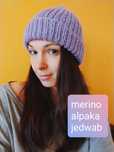 Czapka handmade merino + alpaka + jedwab