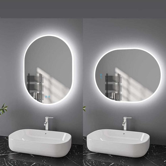 m2629. Lustro Łazienkowe Ścienne Owalne Led 50x70