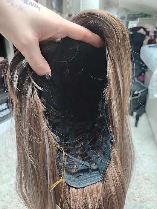Peruka z grzywką blond brąz WIG ombre cosplay