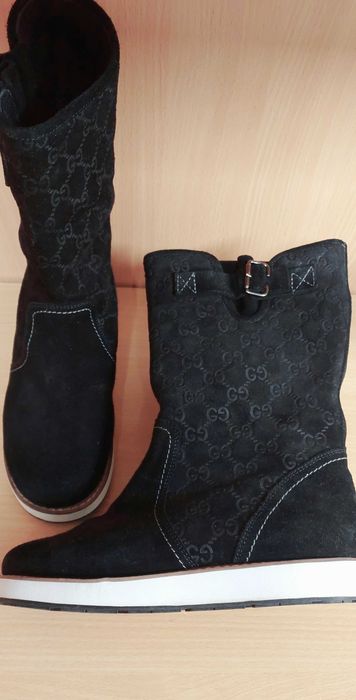Skórzane buty Gucci damskie