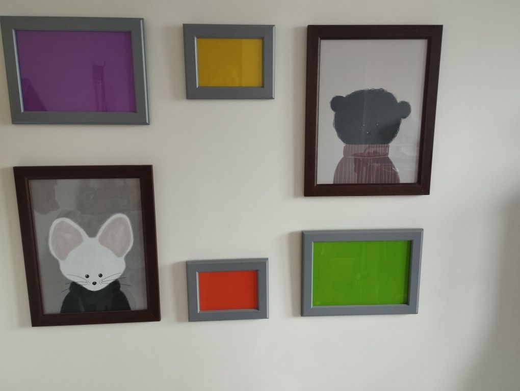 Ikea zestaw ramek i obrazków do pokoju dziecięcego