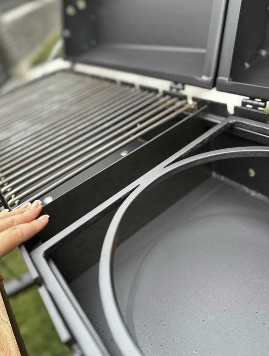 Мангал з кришками для барбекю метал 5 мм на 13 шампурів