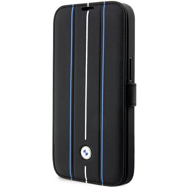 Etui Skórzane Leather Stamp Blue Lines do iPhone 14 Pro Max 6,7"