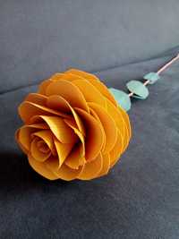 PRL drewniana róża sklejka 84cm