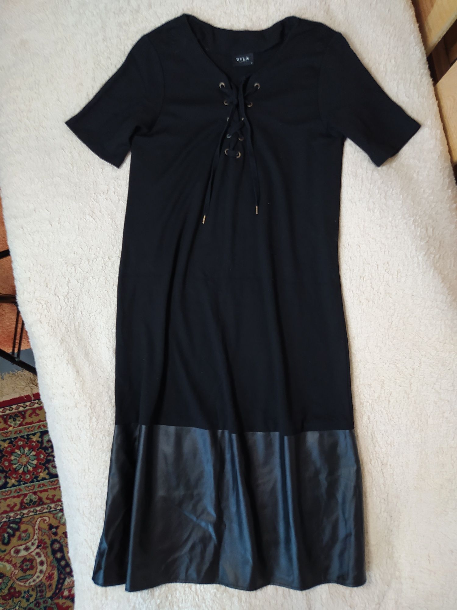 ТЕРМІНОВО Женская чёрная туника платье M оверсайз