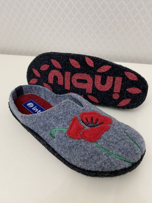 Жіночі капці повстяні Inblu бежеві та сірі Розмір у розмір.Тиха хода.