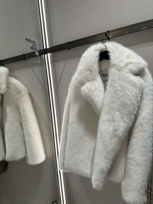 Біла шуба zara зара