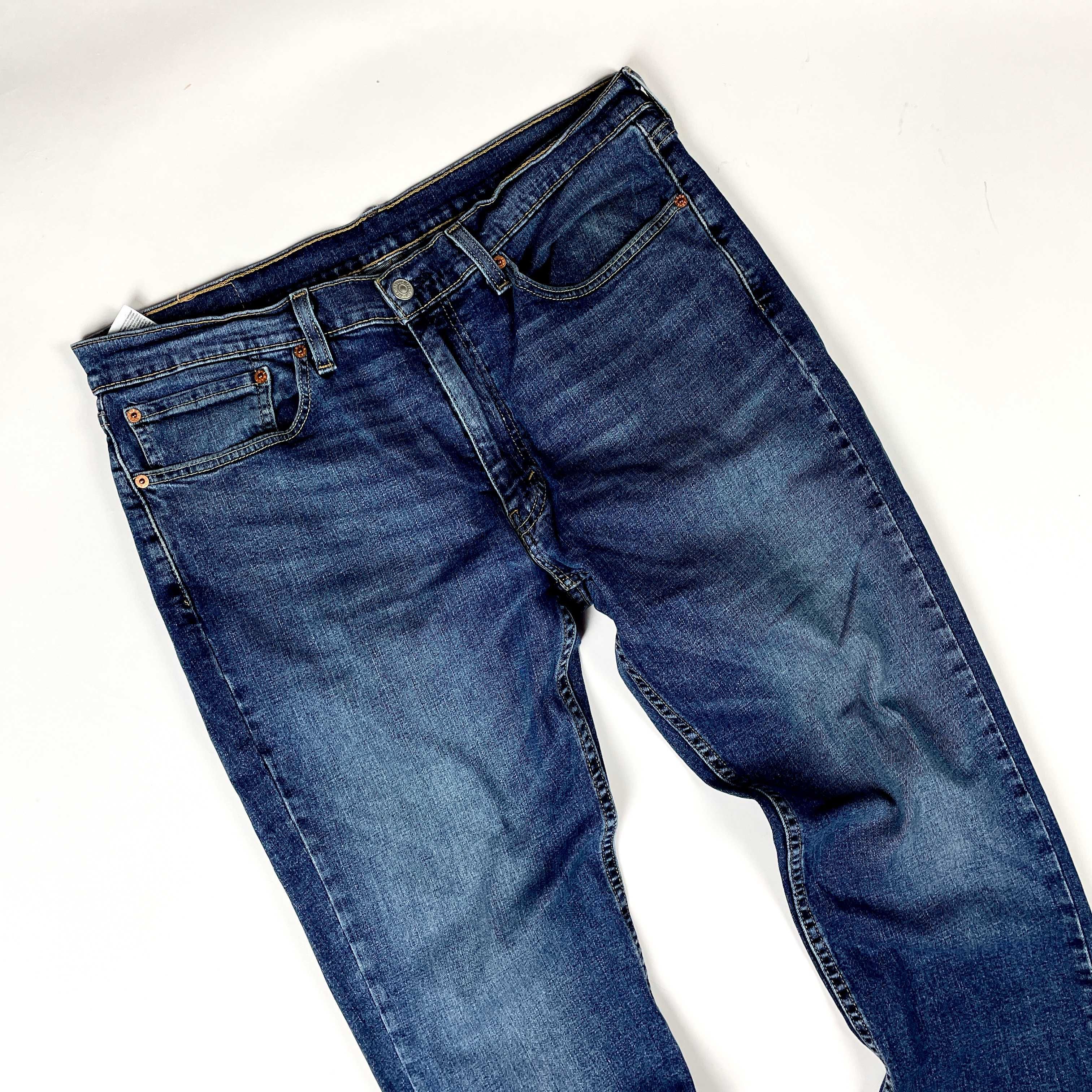 Levi’s 514 faded washed spodnie jeansowe denim navy y2k (36×32)