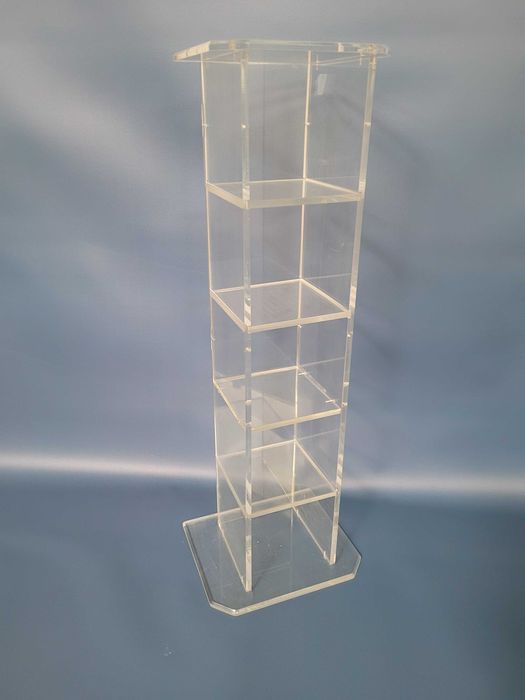 półka słupek PLEKSI pleksiglas 15x15 x 76 lata 70 80 na płyty CD