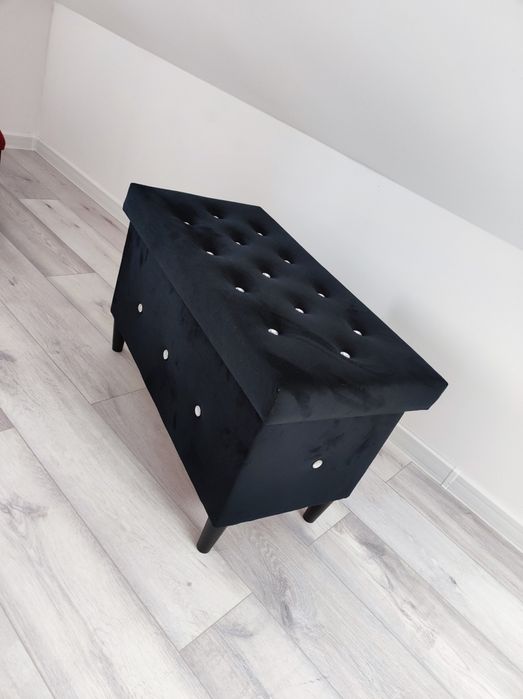 Pufa Pikowana cyrkonie Glamour Otwierana Duża guziki Tapicerowana loft