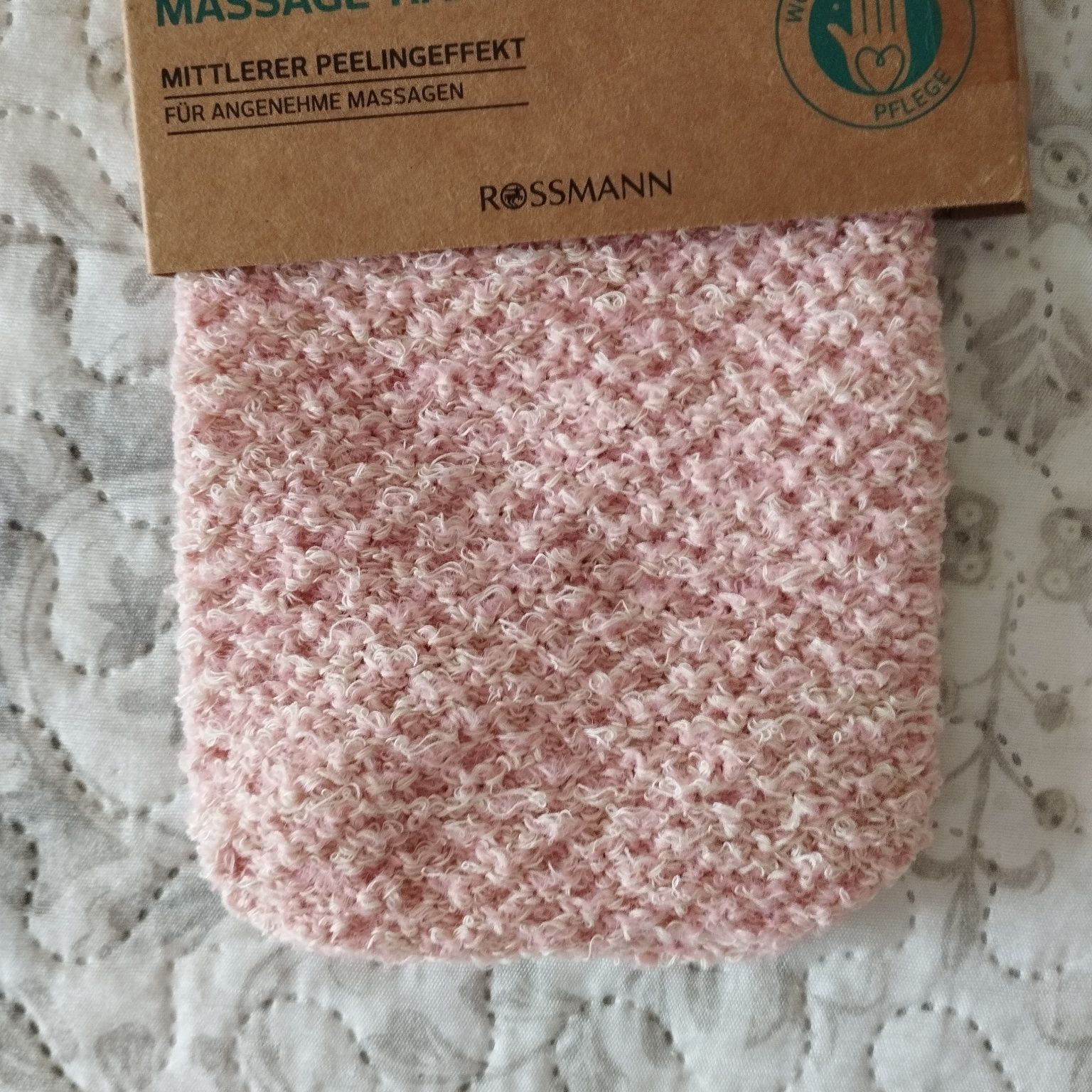 Rękawica do mycia masażu i peelingu ciała massage hand pudrowy róż
