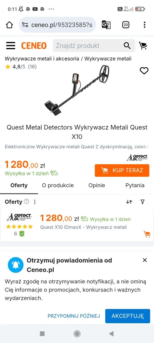 Wykrywacz do metali quest X10 pro.