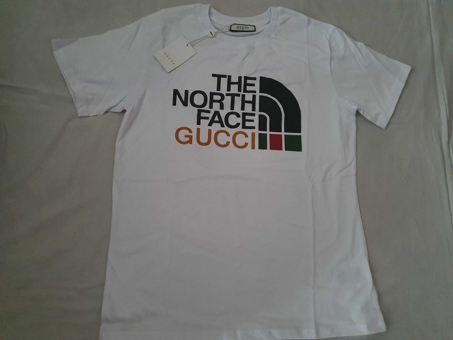 NOWA męska koszulka Gucci The North Face t-shirt GG S biała