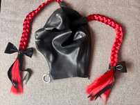 871/ Teatr Sesja Foto Maska unisex S latex lateks 0,4 kuce czerwone