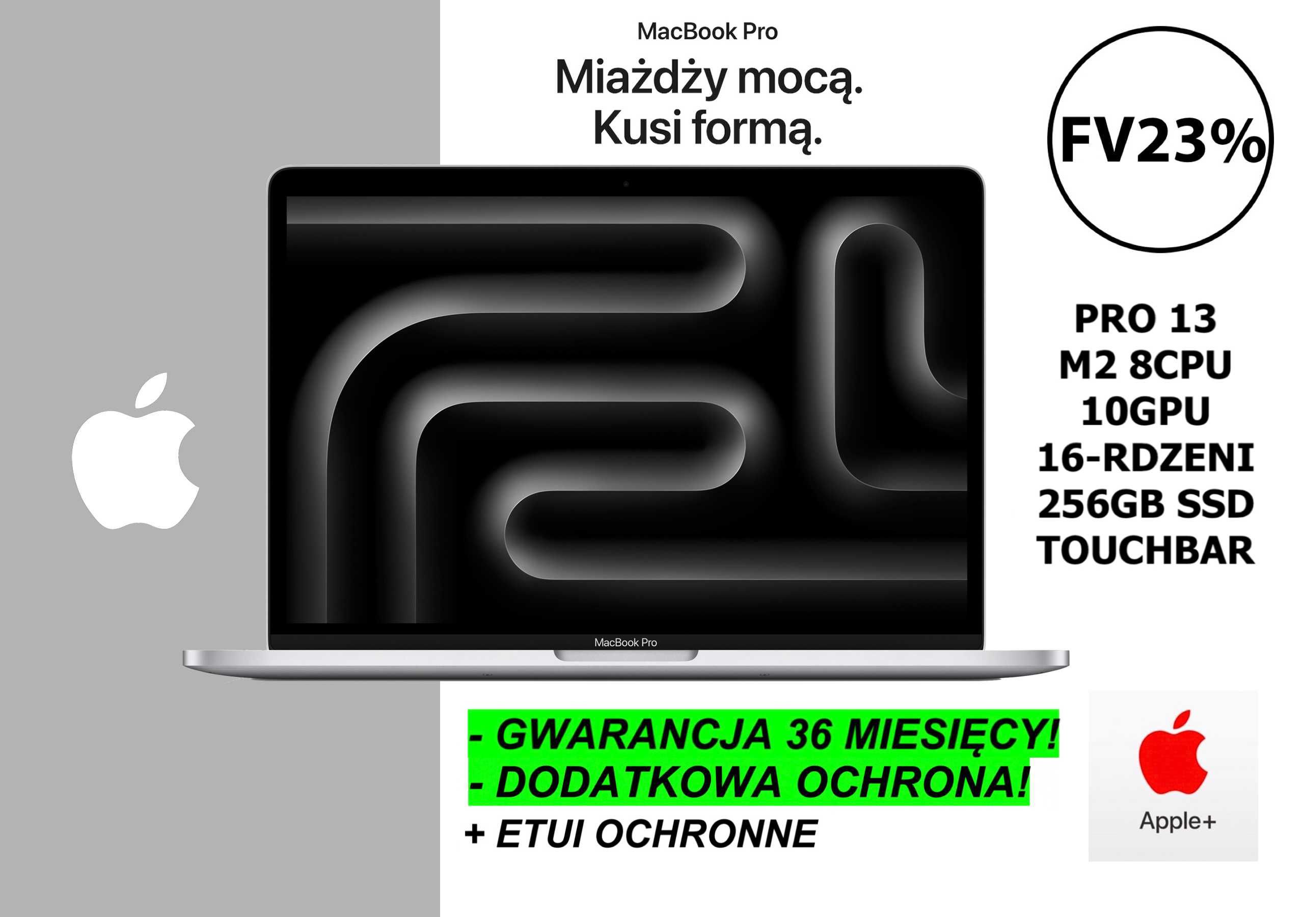 NOWY Apple MacBook Pro 13 M2 16RDZ 256GB TouchBar GW+UBEZP 3LATA FV23%