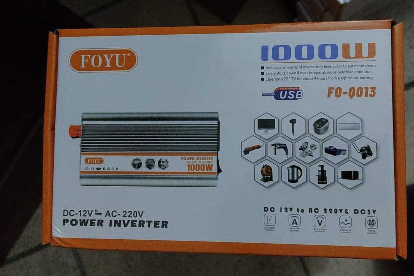 Преобразователь напряжения, ИНВЕРТОР FOYU 12-220 1000W