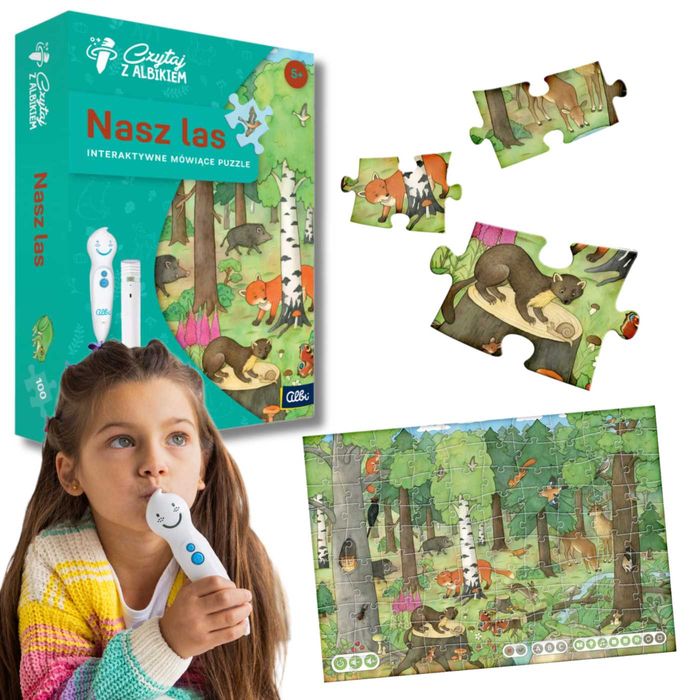 Czytaj z ALBIKIEM Interaktywne Puzzle Edukacyjne Nasz las 5+ ALBIK