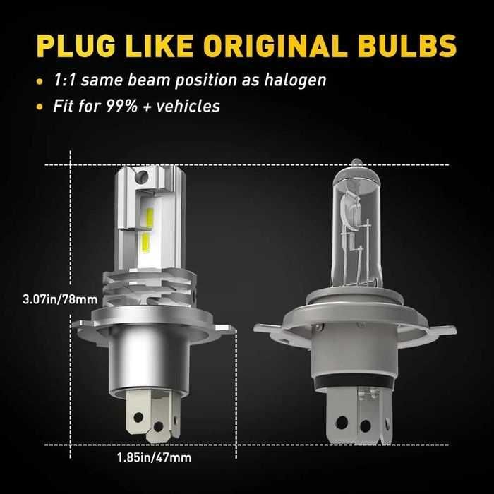 Свет Auxito LED H4 H7 автолампы 12V светодиодные лампы н4 н7 лед 12в