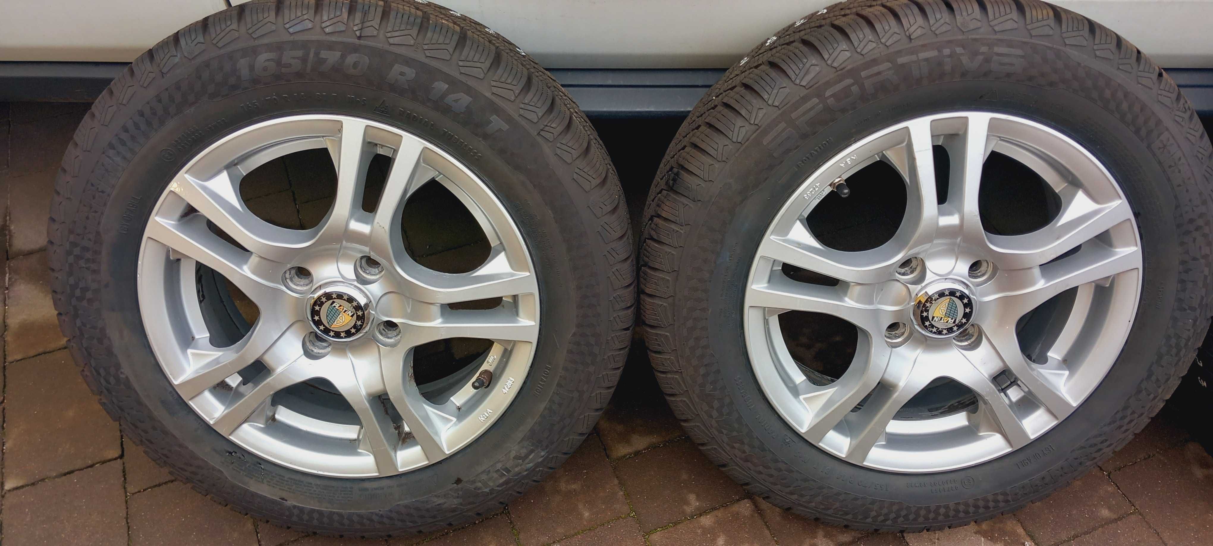 Koła zima alu PLATIN 5.5x14, 4x100+SPORTIVA 165/70R14 M+S, 2024r