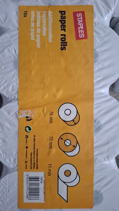 Rolos e toner para impressora de talões