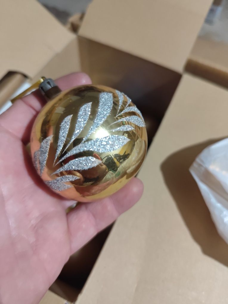 Bombki choinkowe ozdoby PRL karton mix