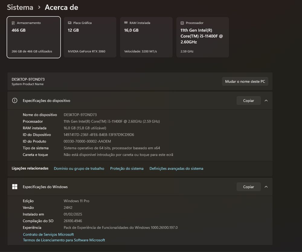 PC Gaming i5 11ª Geração + RTX 3060 – Última Peça do Setup