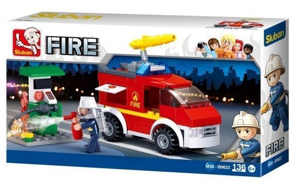 KLOCKI SLUBAN FIRE Wóz strażacki i dystrybutor 136 kompatybilne z LEGO