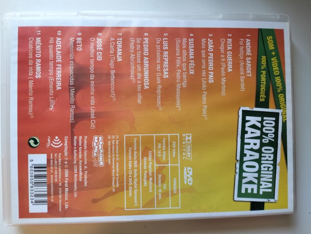 4 DVDs de karaoke Português e Brasileiro