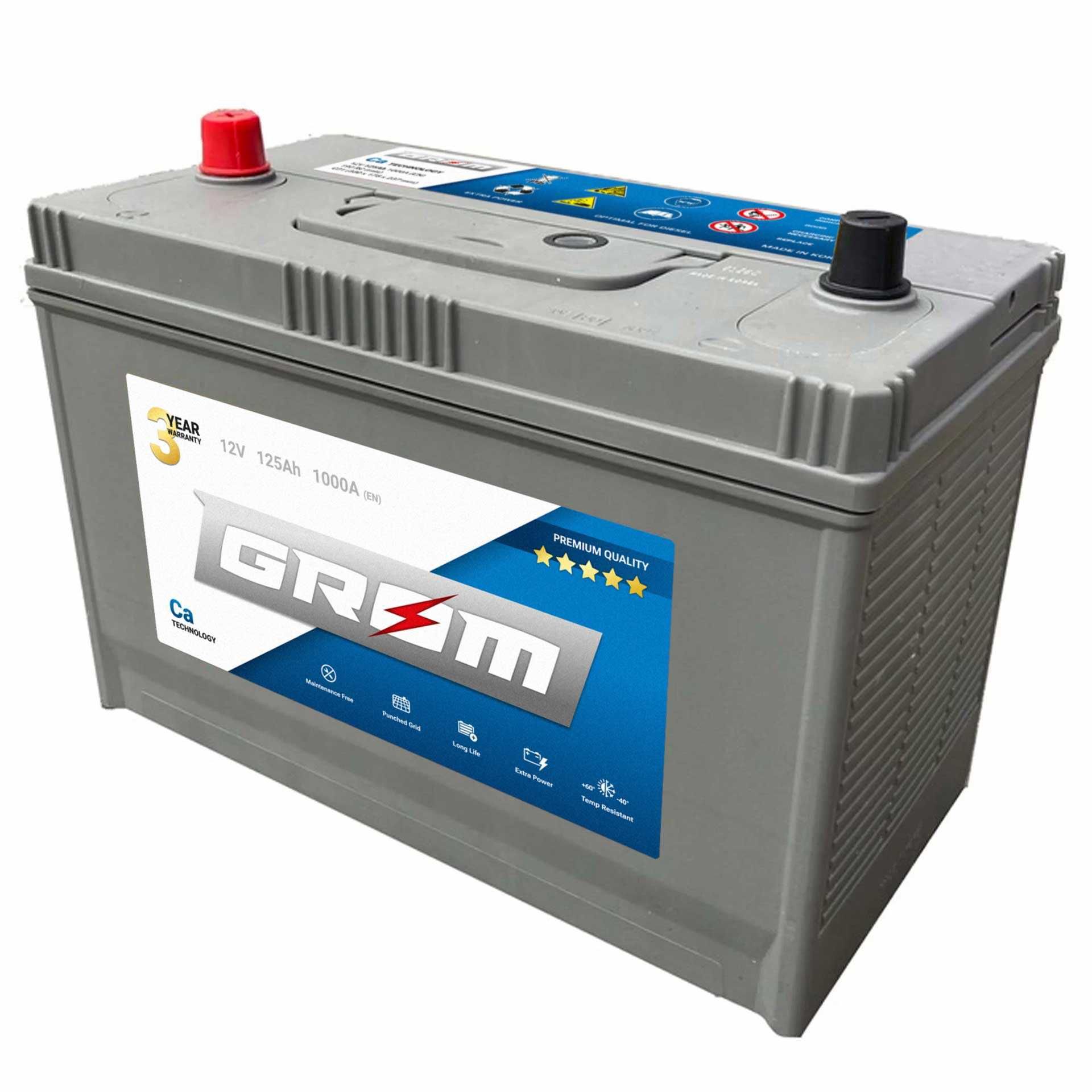 Akumulator GROM Premium 12V 125Ah 1000A CAT