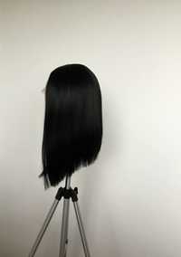 peruka syntetyczna włosy proste 35 cm czarna