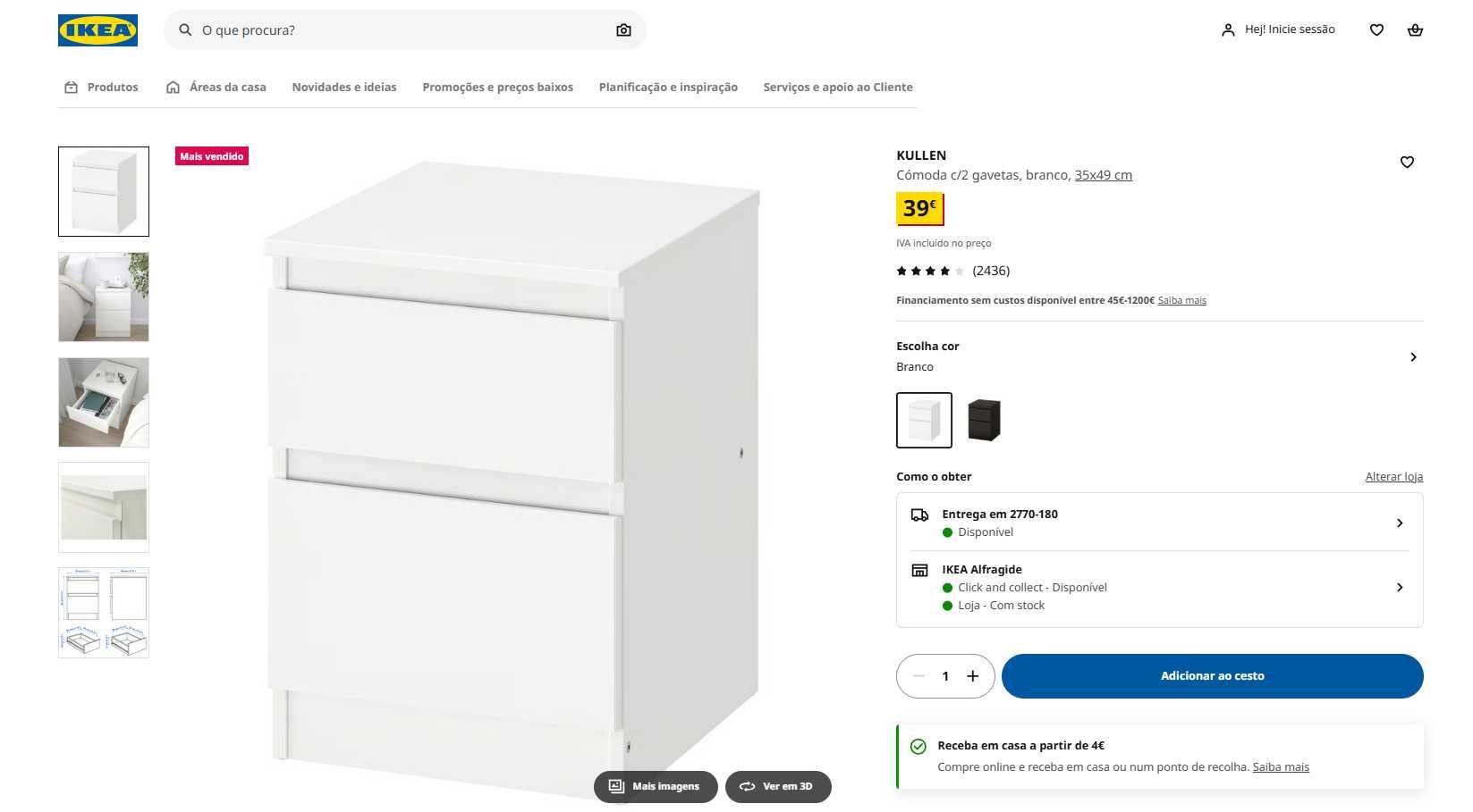 KULLEN IKEA Cómoda c/2 gavetas