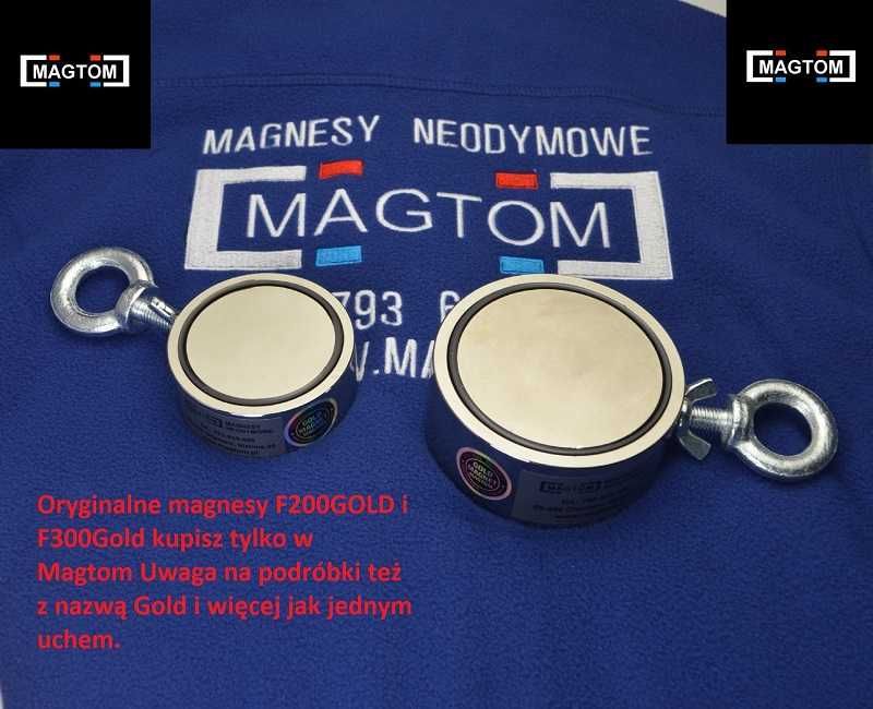 Duży mocny magnes neo do łowienia w wodzie F600Gold oryginał Magtom