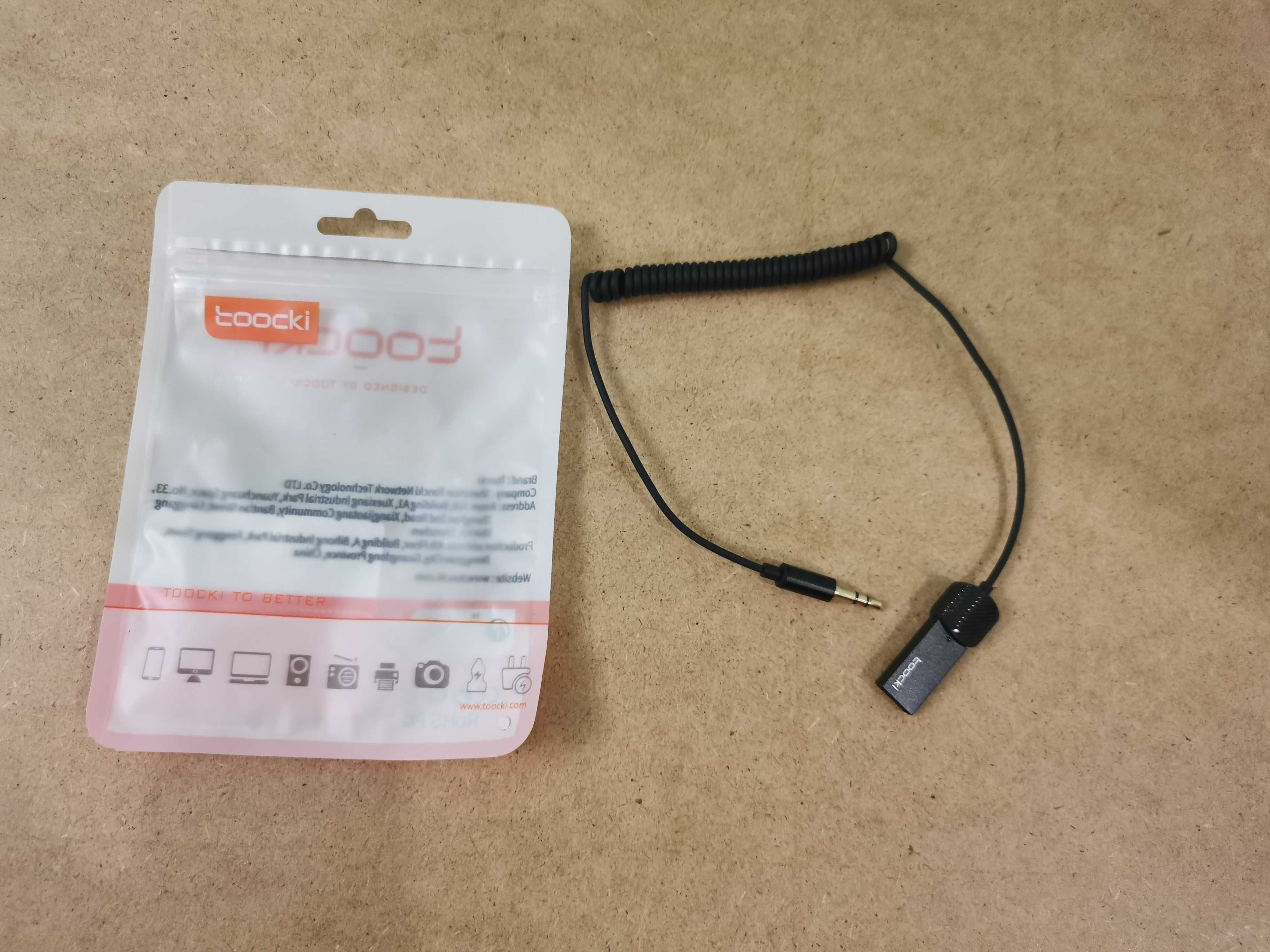 Toocki   AUX Bluetooth 5.0 автомобільний  приймач з мікрофоном