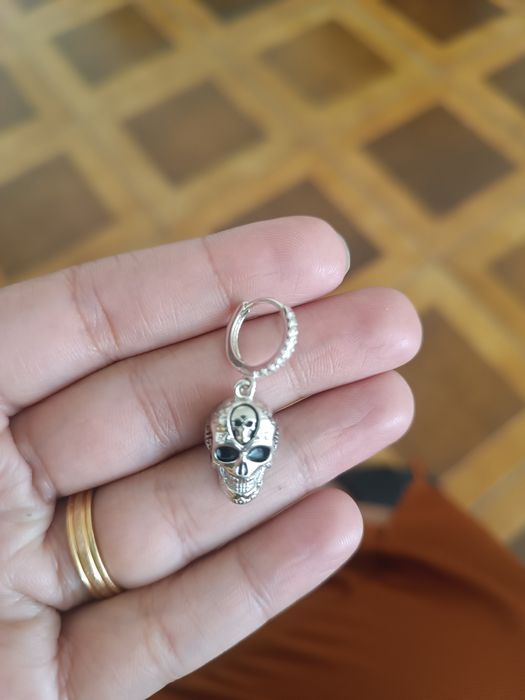 Brincos de caveira prata de lei 925 crânio