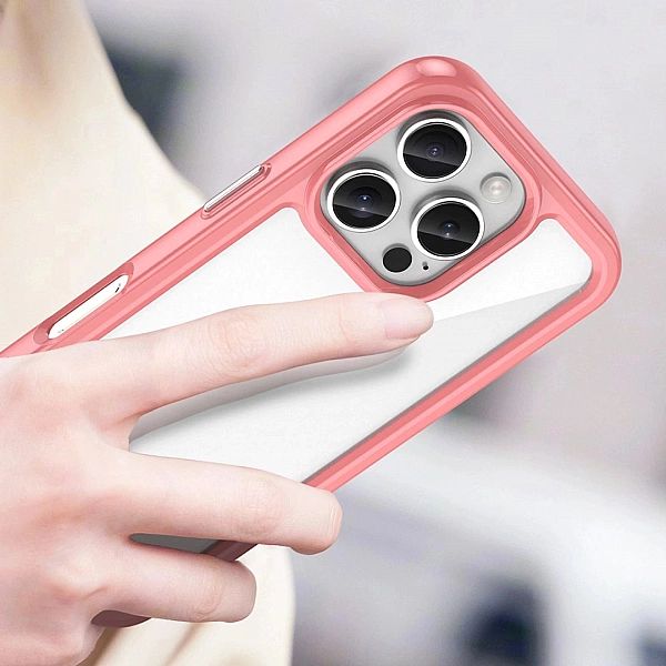 Etui Outer Space Case z żelową ramką do iPhone 16 Pro - czerwone