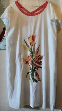 INDIANO ПЛАТЬЕ натуральное летнее белое платье с вышивкой
