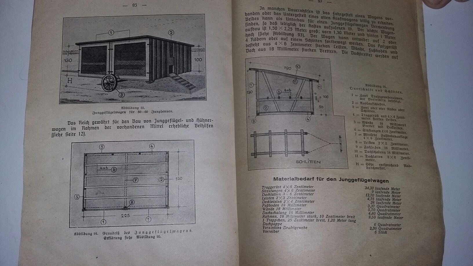 Stara,niemiecka książka o hodowli kurczaków