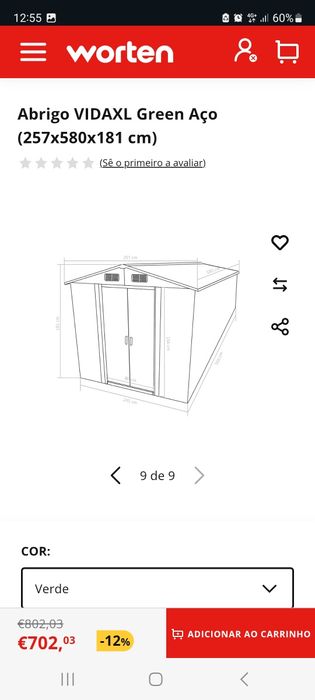 Abrigo em metal novo, fechado na caixa