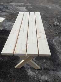 Stół ogrodowy z grubego drewna świerkowego 45mm 160/60/90