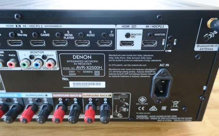 Amplituner Denon AVR-X2500H 7.2 4K HDR ATMOS WiFi BLUETOOTH Spotify