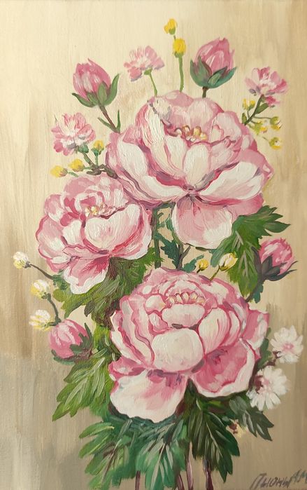 Картина цветы пионы