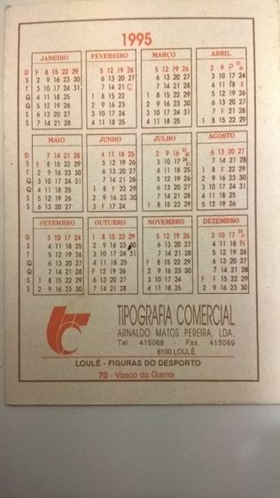 Calendário Antigo Vasco da Gama