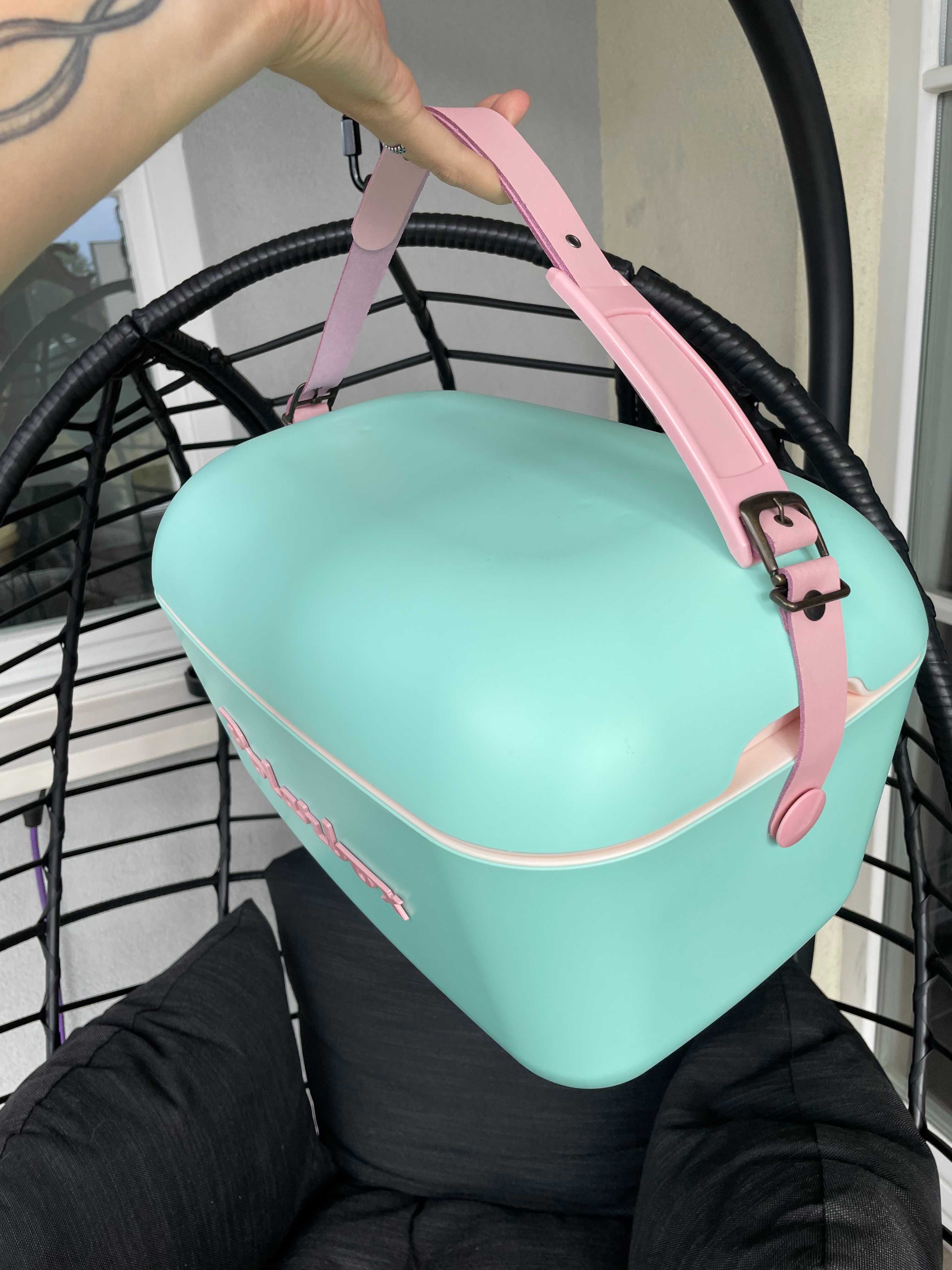 lodówka Polarbox NOWA 12L  Verde Agua Rosa Baby Classic z uchwytem