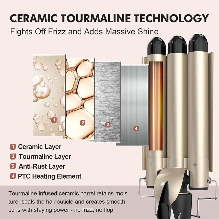 Lokówka do włosów grube loki z regulacją temperatury ekran LCD