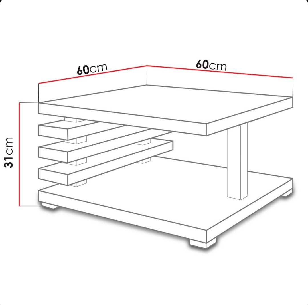 Mesa de centro branco mate 60x60