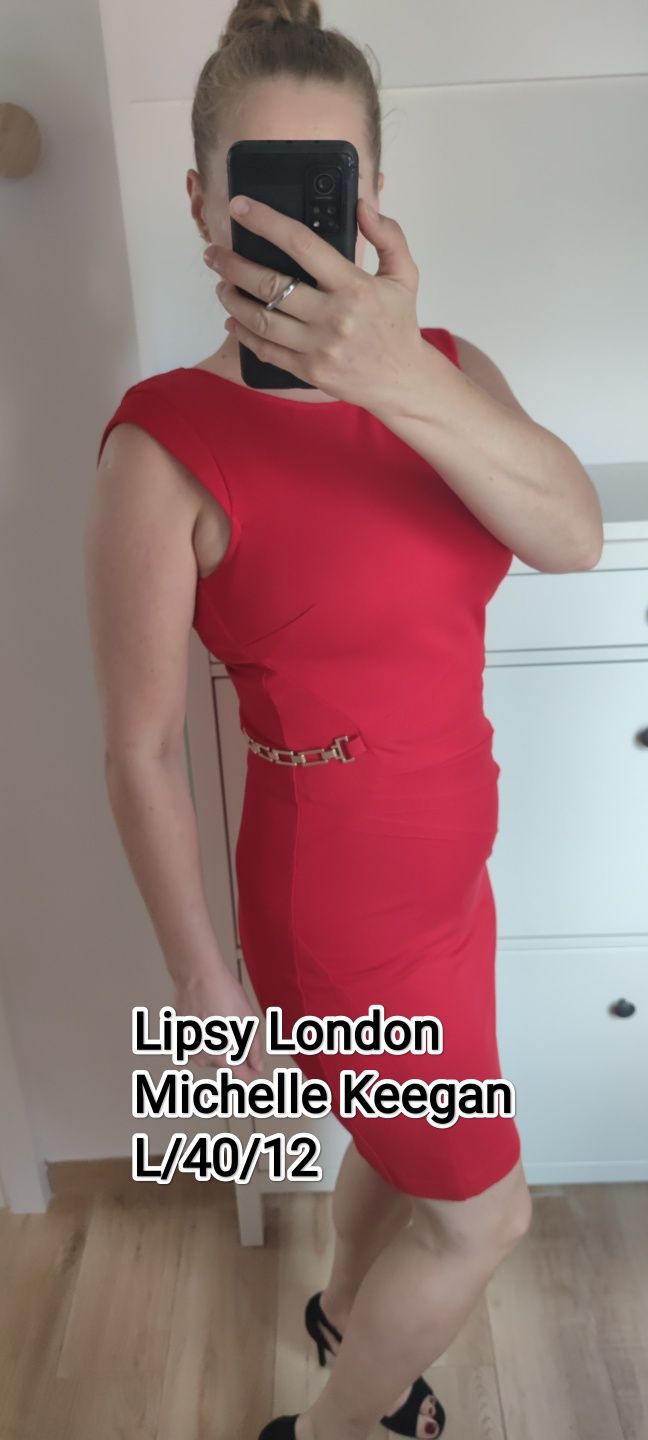 Dopasowana sukienka L/40/12 Lipsy London Love Michelle Keegan czerwona