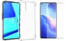 Żelowe bezbarwne etui Anti Shock + Szkło Hartowane do Oppo Reno 5/4g /